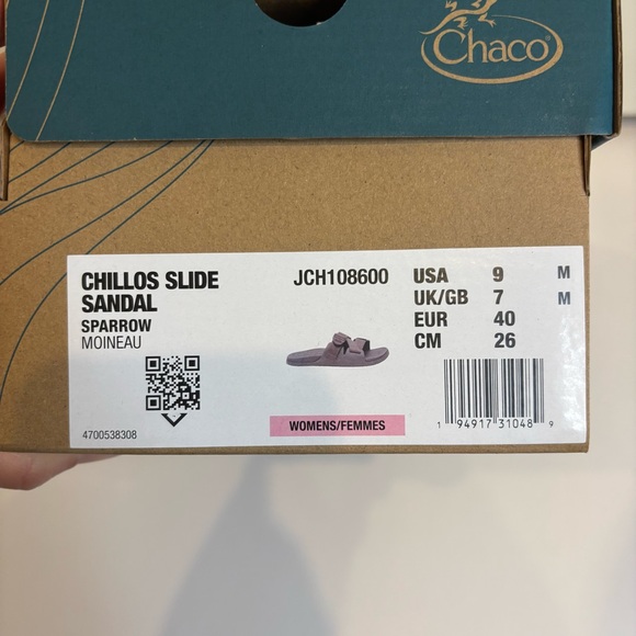 NWT Chaco Chillos Slides, Sandals, Size Women’s 9, Sparrow - Picture 3 of 5